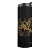 Taza térmica con cita latina de ADN dorado Abeja d
