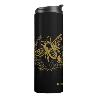 Termo Taza térmica con cita latina de ADN dorado Abeja d