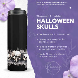 Termo Taza térmica con diseño de calaveras de Halloween