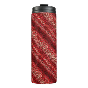 Termo Taza térmica con estampado de leopardo rojo