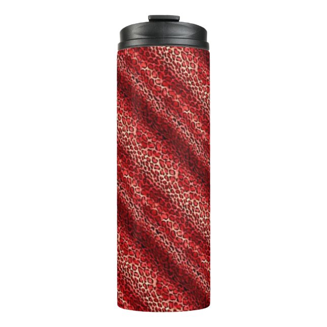 Termo Taza térmica con estampado de leopardo rojo (Anverso)
