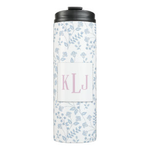 Termo Taza térmica con estampado floral azul