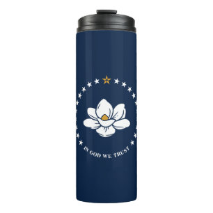 Termo Taza térmica con la bandera de Mississippi, EE. UU