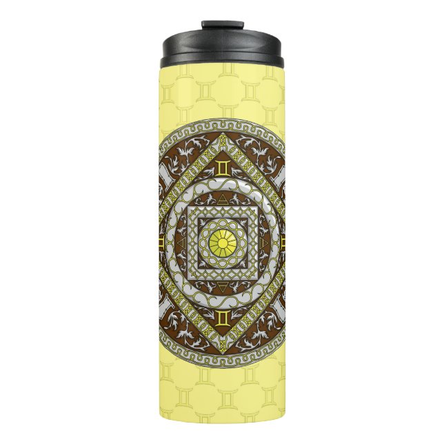 Termo Taza térmica con mandala de Géminis (Anverso)