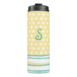 Termo Taza térmica con monograma de puntos y rayas
