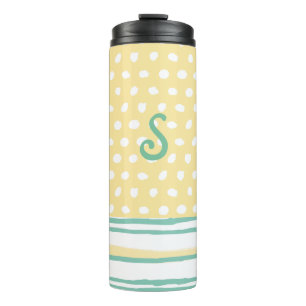Termo Taza térmica con monograma de puntos y rayas