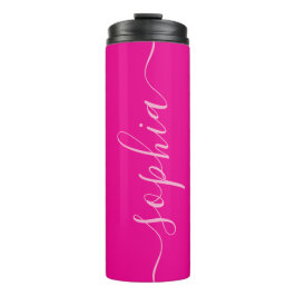 Termo Taza térmica con nombre en letra cursiva rosa mode