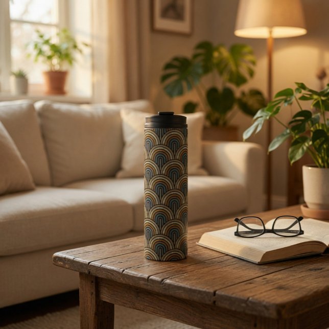 Termo Taza térmica con patrón de arco retro boho (Subido por el creador)