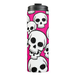 Termo Taza térmica con patrón de calavera rosa