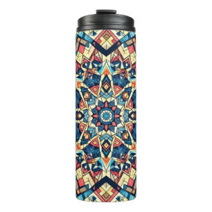Termo Taza térmica con patrón de caleidoscopio