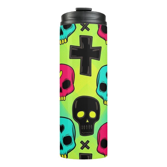 Termo Taza térmica con patrón de cráneo (Anverso)