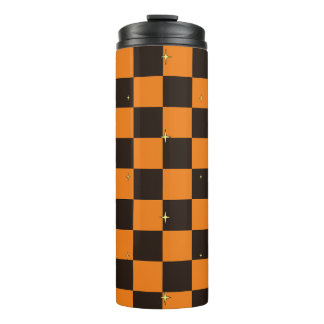 Termo Taza térmica con patrón de cuadros naranja de Hall