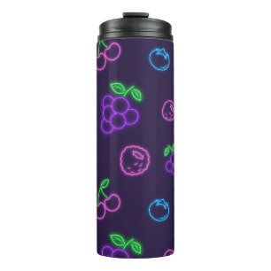 Termo Taza térmica con patrón de frutas neón