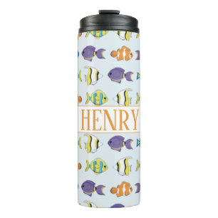 Termo Taza térmica con patrón de peces tropicales