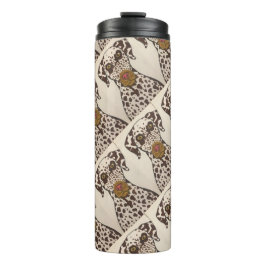 Termo Taza térmica con perro dálmata marrón y blanco