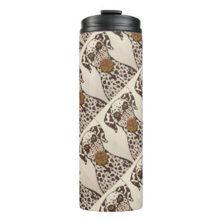 Termo Taza térmica con perro dálmata marrón y blanco