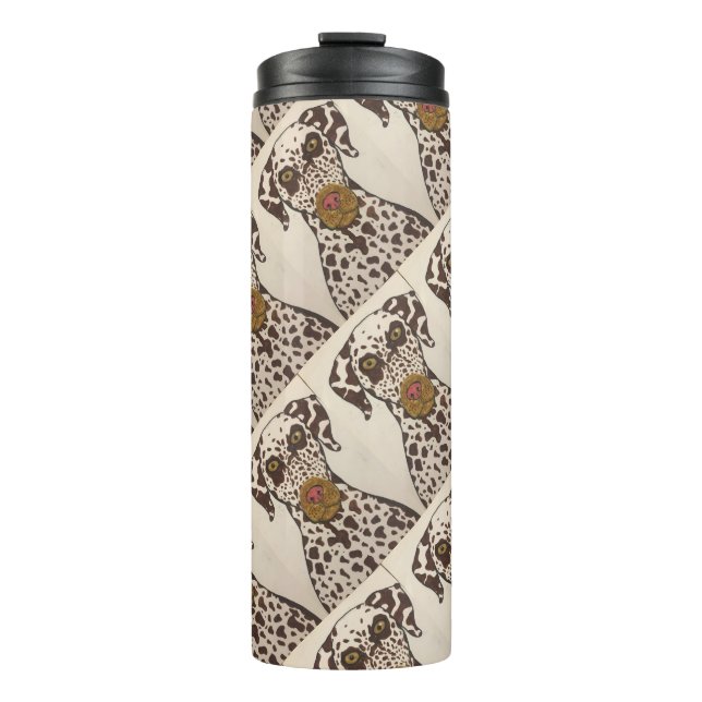 Termo Taza térmica con perro dálmata marrón y blanco (Anverso)