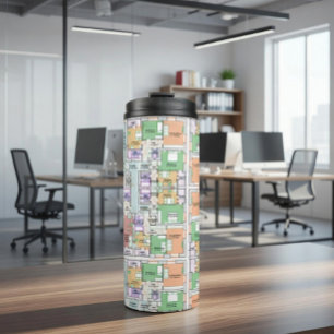 Termo Taza térmica con plano arquitectónico