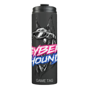 Termo Taza térmica Cyber Hound Doberman Cyberpunk - C