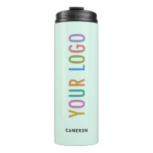 Taza térmica de 12 oz verde menta con logotipo per