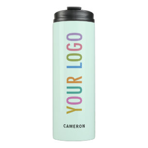 Termo Taza térmica de 12 oz verde menta con logotipo per