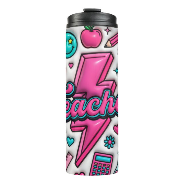 Termo Taza térmica de 470ml Retro 3D Puffy Teacher (Anverso)
