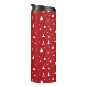 Termo Taza térmica de árboles de Navidad y copos de niev