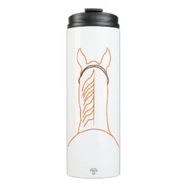 Termo Taza térmica de arte de línea de caballo castaño