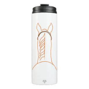 Termo Taza térmica de arte de línea de caballo castaño