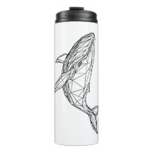Taza térmica de ballena geométrica minimalista
