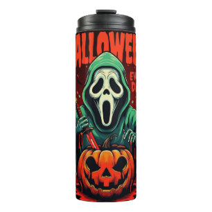 Termo Taza térmica de calabaza fantasma espeluznante de 