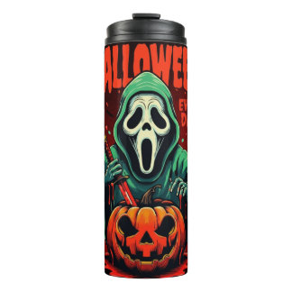 Termo Taza térmica de calabaza fantasma espeluznante de