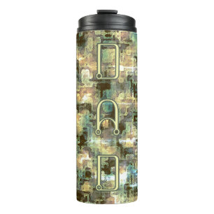 Termo Taza térmica de camuflaje distópico moderno para p
