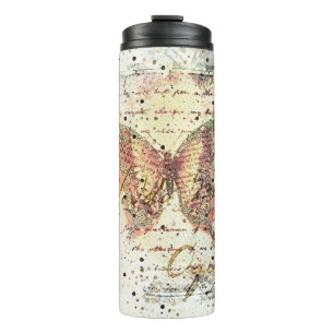 Termo Taza térmica de correo de mariposa vintage