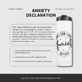 Termo Taza térmica de declaración de ansiedad