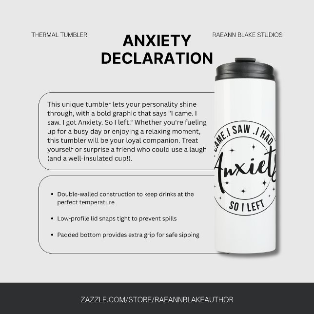 Termo Taza térmica de declaración de ansiedad (Subido por el creador)