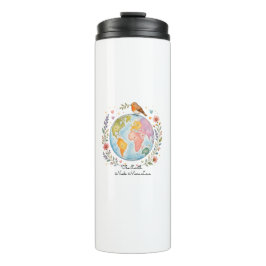 Termo Taza térmica de día de la Tierra con acuarela ador