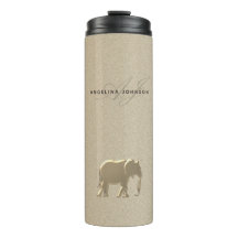 Taza térmica de elefante dorado para ella