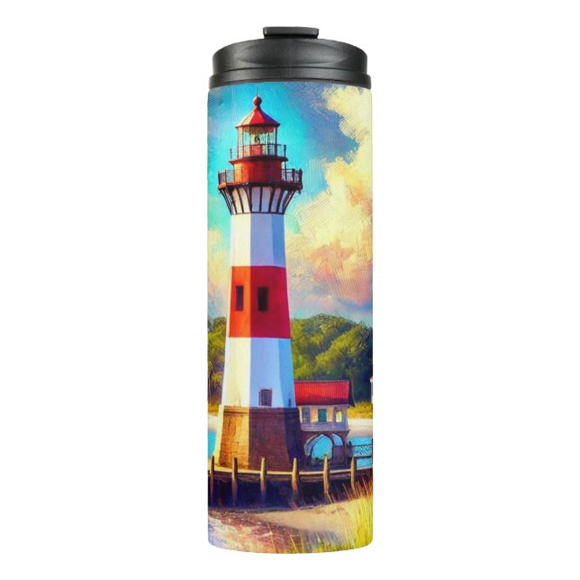 Termo Taza térmica de faro costero náutico (Anverso)