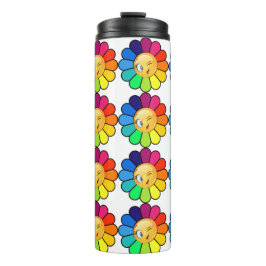 Termo Taza térmica de flor de arcoíris linda