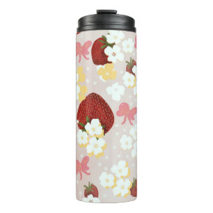 Termo Taza térmica de flor de fresa silvestre