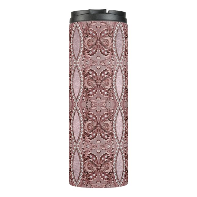 Termo Taza térmica de flor rosa (Reverso)