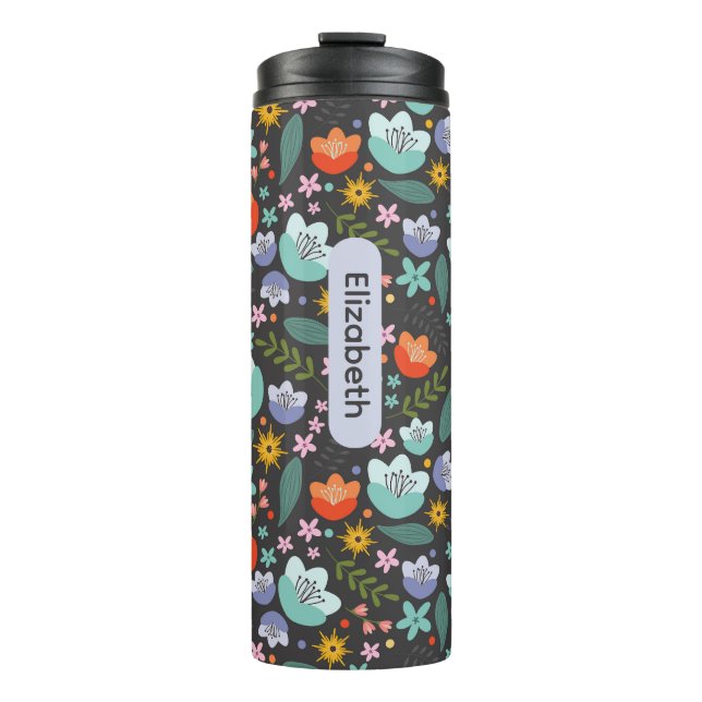 Termo Taza térmica de flores coloridas de primavera (Anverso)