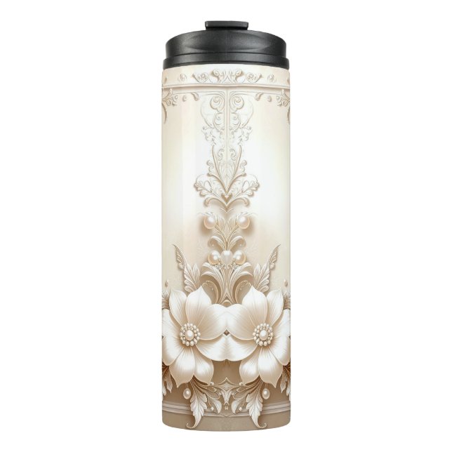 Termo Taza térmica de flores de marfil (Anverso)