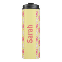 Taza térmica de flores retro personalizadas