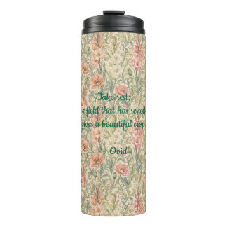 Termo Taza térmica de flores silvestres pastel con cita