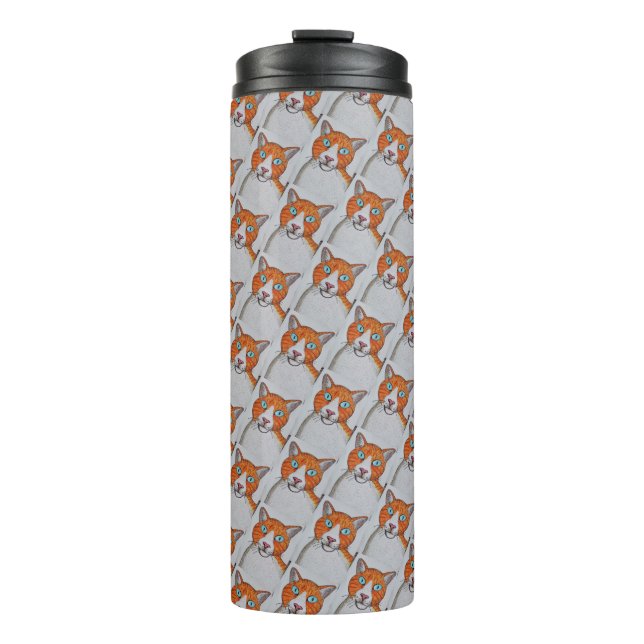 Termo Taza térmica de gato jengibre y blanco (Anverso)