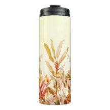 Taza térmica de hojas de plátano tropicales