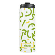 Taza térmica de líneas verdes