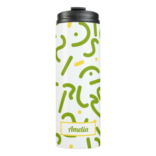 Termo Taza térmica de líneas verdes (Anverso)